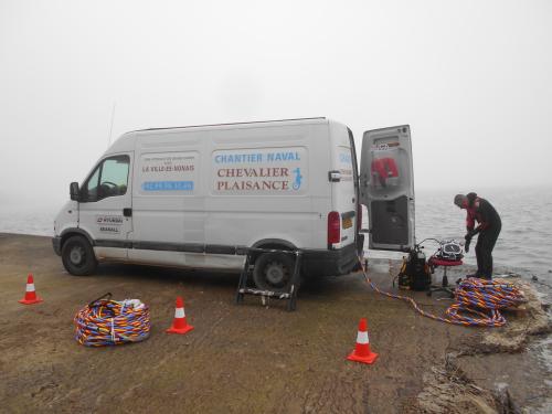 Préparation chantier Travaux Sous Marins Saint Malo Equipe de 3 Scaphandriers Classe 2A