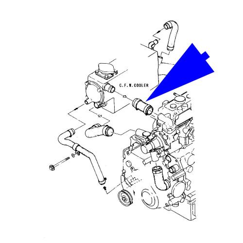 Durite de refroidissement (liaison thermostat-Echangeur) pour moteur YANMAR Série: 2GMF 2GM20F